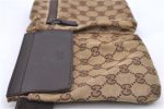 Authentic GUCCI Waist Body Bag GG Canvas Leather 28566 Brown H9208 on Sale