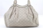 Authentic GUCCI Guccissima Sukey Shoulder Tote Bag GG Leather 211944 White 0480D Discount