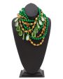 Green & Brown Multi Strand Beaded Necklace Fashion