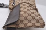 Authentic GUCCI Waist Body Bag GG Canvas Leather 28566 Brown 0005D Online Hot Sale