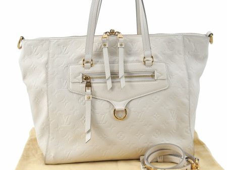 Auth LOUIS VUITTON Monogram Empreinte Lumineuse PM Tote Bag M93411 White G0733 Supply