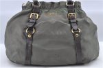 Authentic PRADA Nylon Leather 2Way Shoulder Hand Bag Khaki Green H9493 Online Sale