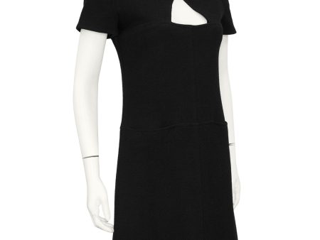 Black Wool Cut Out  Dress Online now