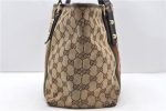 Auth GUCCI Web Sherry Line Shoulder Tote Bag Canvas Leather 137396 Brown 9966C Hot on Sale