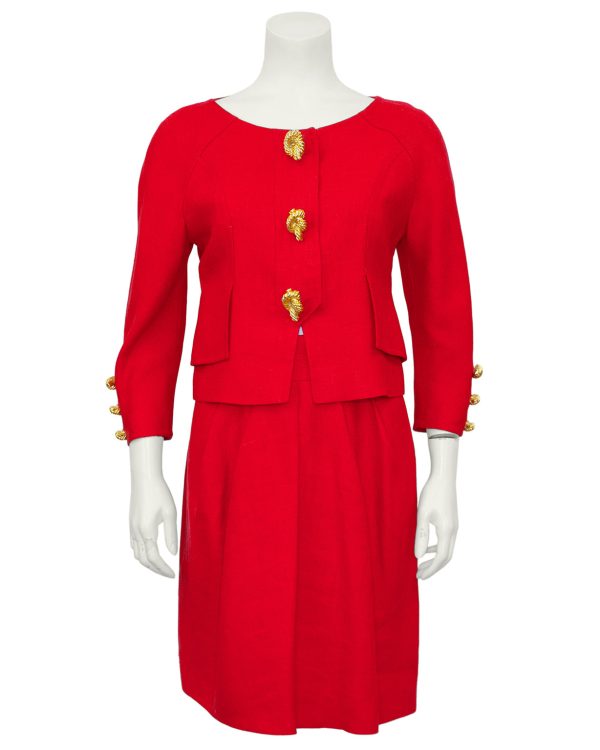 Red Linen Skirt Suit Online Hot Sale