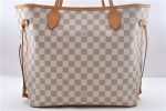 Authentic Louis Vuitton Damier Azur Neverfull MM Tote Bag N51107 LV 2124D For Cheap