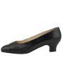 Black Leather Logo Kitten Heels Sz 40 Supply