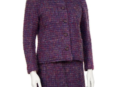 Purple and Blue Woven Wool Suit Discount