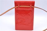 Authentic Louis Vuitton Vernis Walker Shoulder Cross Wallet Red M91153 LV H9310 Fashion