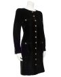 Black Velvet Dress with Gripoix Buttons on Sale