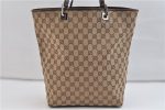 Authentic GUCCI Shoulder Tote Bag GG Canvas Leather 31243 Brown 0515D For Discount