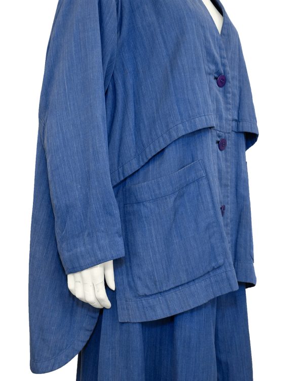 Blue Cotton Oversize Ensemble For Discount