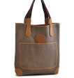 Auth GUCCI Web Sherry Line Micro GG Shoulder Tote Bag PVC Leather Brown 9635B Supply