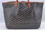 Auth Goyard Saint Louis PM Shoulder Tote Bag GG PVC Leather Black Brown H9473 Online