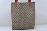 Authentic GUCCI Web Sherry Line Shoulder Tote Bag PVC Leather Brown 9786C Online Hot Sale