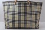 Authentic BURBERRY Vintage Check Nylon Tote Hand Bag Ivory 9855C Discount