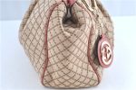 Auth GUCCI Diamante Sukey Hand Tote Bag Canvas Leather 211944 Beige Pink H8872 For Sale