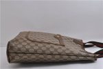 Authentic GUCCI Web Sherry Line Shoulder Tote Bag GG PVC Leather Brown 2348D Supply