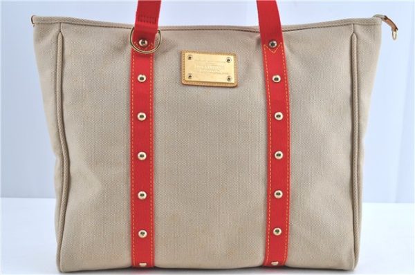 Authentic Louis Vuitton Antigua Cabas GM Tote Bag Ivory Red M40032 LV H9232 Online Hot Sale