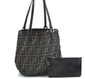 Authentic FENDI Zucca Shoulder Tote Bag Nylon Leather Brown H9646 Online