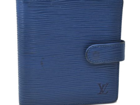 Auth Louis Vuitton Epi Porte Billets Compact Wallet Purse Blue M63555 LV 0368D Sale