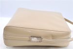 Authentic GUCCI Shoulder Bag Purse Leather Ivory H9221 Hot on Sale