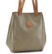 Authentic CELINE Macadam Pattern Shoulder Tote Bag PVC Leather Beige H3823 Online