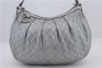 Auth GUCCI Guccissima Sukey Shoulder Tote Bag GG Leather 232955 Silver 2236D Online Sale