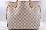 Authentic Louis Vuitton Damier Azur Neverfull MM Tote Bag N51107 LV 2124D For Cheap