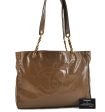 Authentic CHANEL CC Logo Chain Shoulder Tote Bag Purse Enamel Brown 1337D Sale