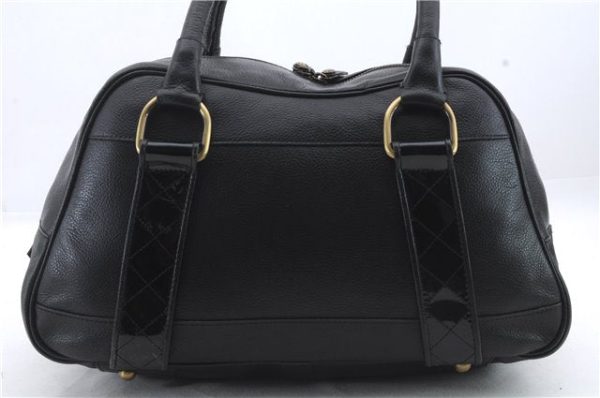 Authentic BURBERRY Vintage Leather Shoulder Tote Bag Black 1238D Discount