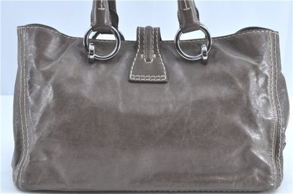 Authentic PRADA Leather Hand Tote Gray H9385 Online