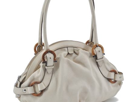 Auth Salvatore  Ferragamo Gancini Leather Shoulder Hand Bag Purse White H4711 Online