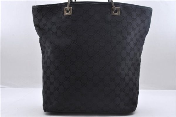 Authentic GUCCI Shoulder Tote Bag GG Canvas Leather 0021098 Black 2260D Online Hot Sale