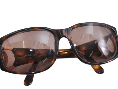 Auth CHANEL Vintage Sunglasses Tortoise Shell CC Logos 02461 Brown Junk 8218B Sale