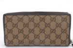 Auth GUCCI Web Sherry Line Mayfair Wallet GG Canvas Leather 257003 Brown 1430D Discount