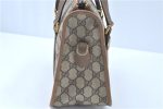 Authentic GUCCI Web Sherry Line Hand Bag Purse GG PVC Leather Brown Junk H9362 Online now