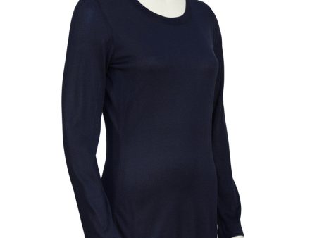 Navy Classic Long Sleeve Top Fashion