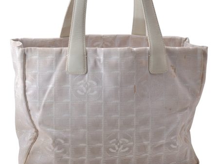 Authentic CHANEL New Travel Line Shoulder Tote Bag Nylon Leather Beige 1884D Hot on Sale