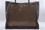 Authentic GUCCI Clear Bamboo Tote Hand Bag Vinyl Leather Black 1879D Discount