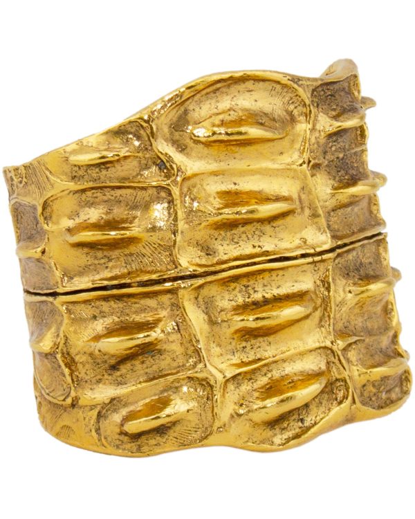 Gold Tone Alligator Motif Cuff Online now