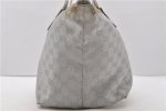 Authentic GUCCI Shoulder Tote Bag Purse GG Canvas Leather 131230 Silver 2079D Sale