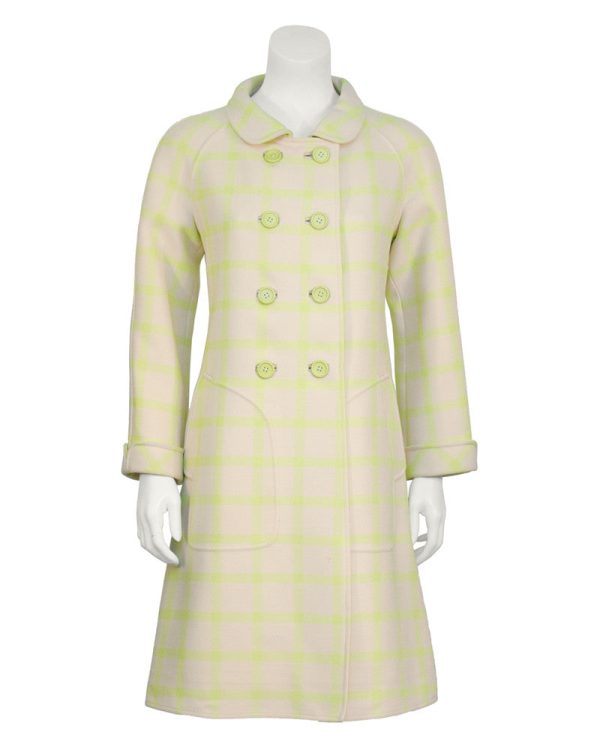 Beige and Lime Green Coat Cheap