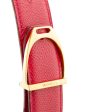 Red Leather Stirrup Buckle Belt Online now