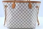 Authentic Louis Vuitton Damier Azur Neverfull MM Tote Bag N51107 LV H9438 For Cheap