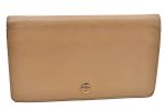 Authentic CHANEL Calf Skin CoCo Button Bifold Long Wallet Beige H5504 Online now