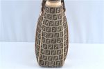 Authentic FENDI Zucchino Shoulder Tote Bag Canvas Leather Brown H9085 Online now