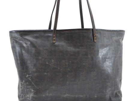 Authentic FENDI Zucca Shoulder Tote Bag PVC Leather Brown 0519C For Cheap