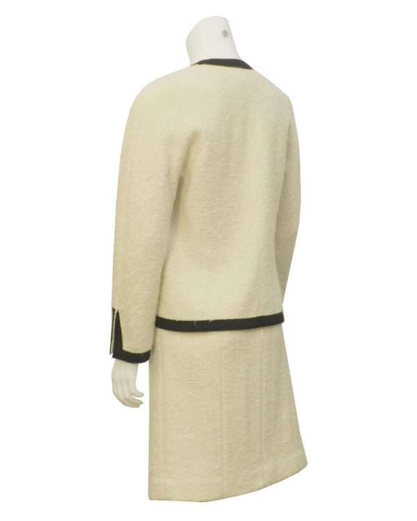 Cream Boucle Haute Couture Jacket and Skirt from 1986 1987 Cheap