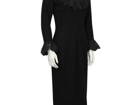 Black Gown with Lace Trim Online